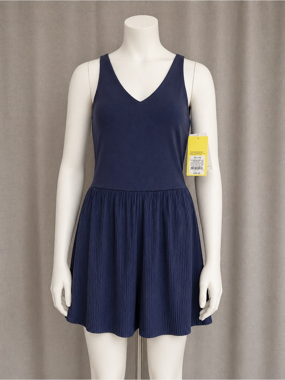 NWT Girls Navy Athletic Dress Built-In Shorts UPF 50+ XL 14